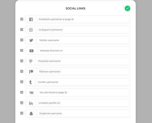 Shorby - Ajout de liens sociaux