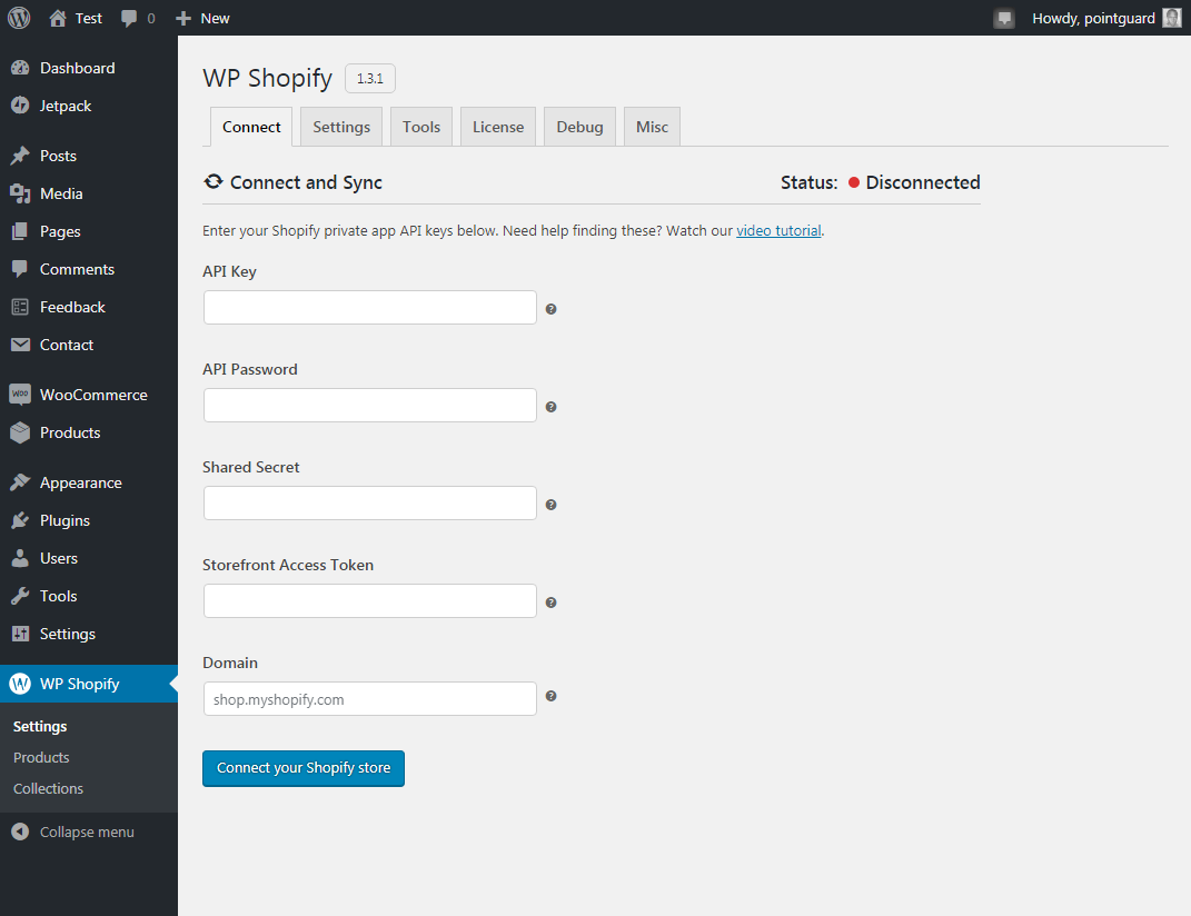 intégrer le plugin wp shopify avec shopify