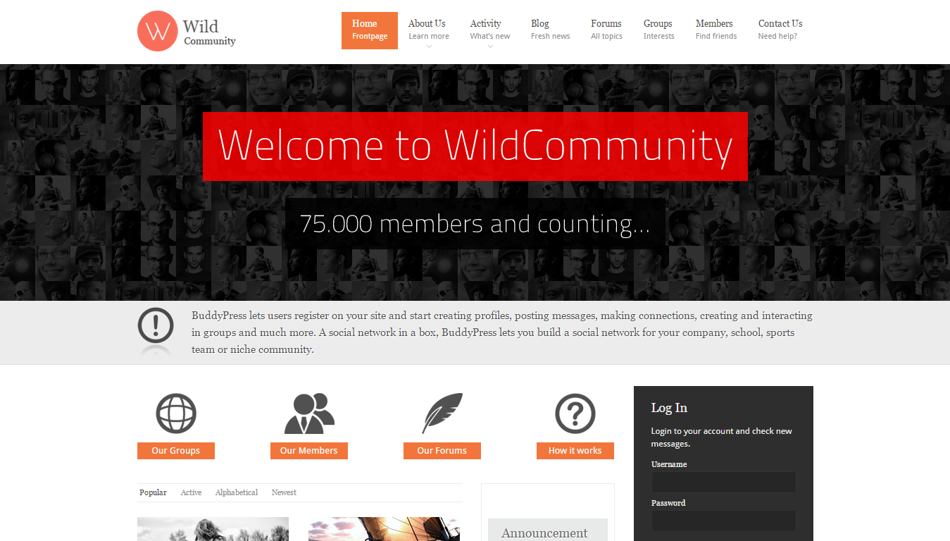 WildCommunity - Thème BuddyPress