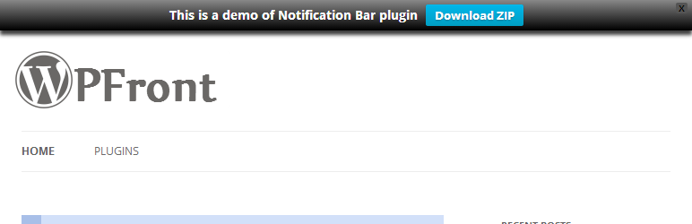 Barre de notification WPfront