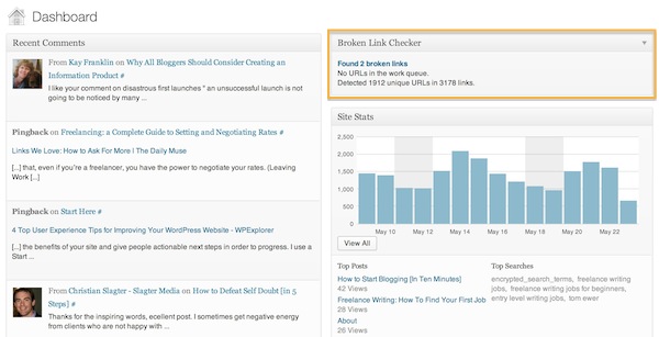 Via le tableau de bord WordPress