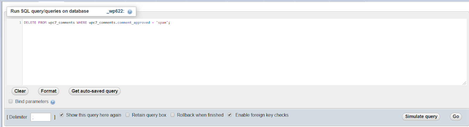 SQL Supprimer le spam