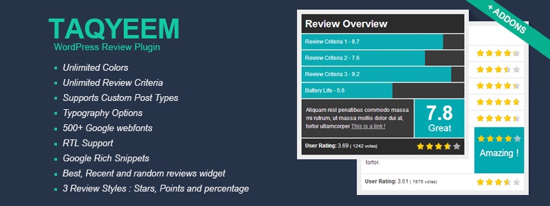Taqyeem Évaluations et avis WordPress