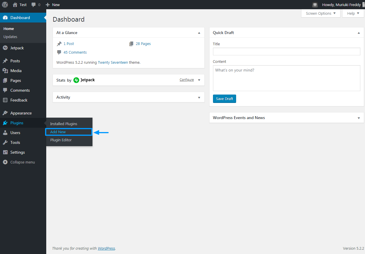installer un nouveau plugin wordpress