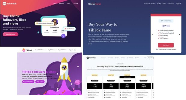 diff&eacute;rentes pages de sites Web sur lesquelles acheter des abonn&eacute;s TikTok