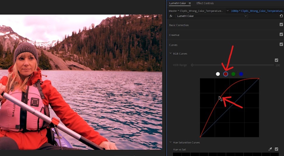 Correction des couleurs - utilisez les courbes RVB pour isoler les couleurs dans l'image