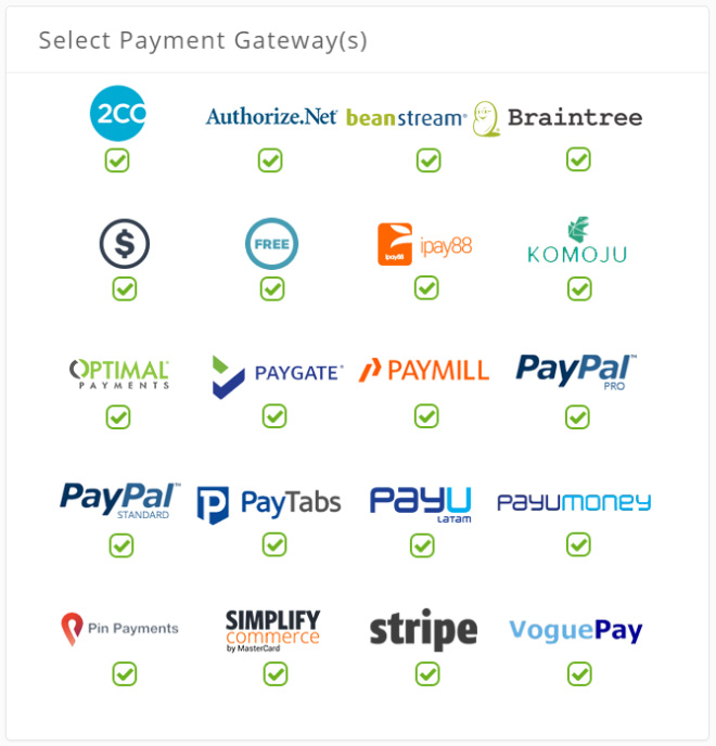 Passerelles de paiement