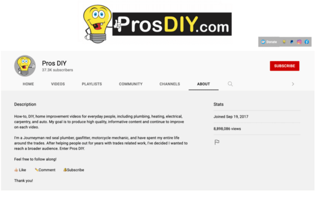 description de la chaîne DIY