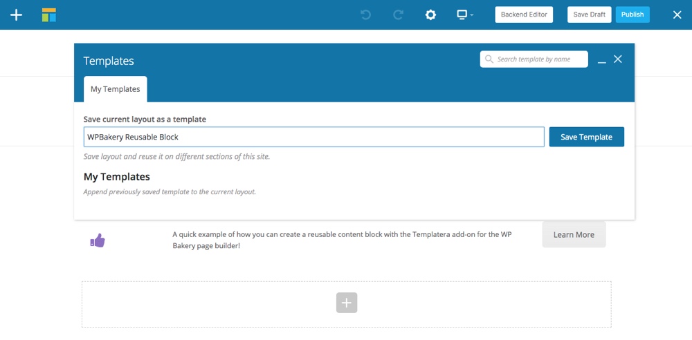 Blocs de contenu réutilisables WPBakery Étape 3