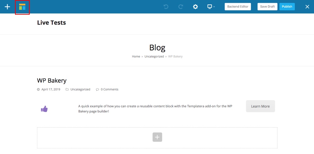 Blocs de contenu réutilisables WPBakery Étape 2