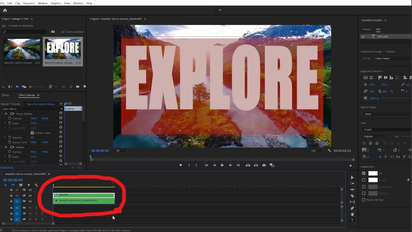 Ajout de texte à une vidéo dans Adobe Premiere Pro