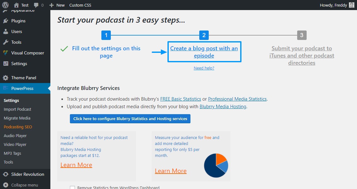 créer un podcast avec powerpress