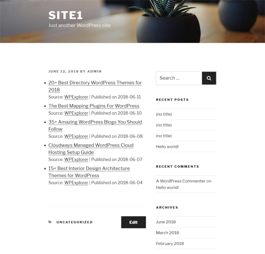 Frontend d'affichage du flux RSS