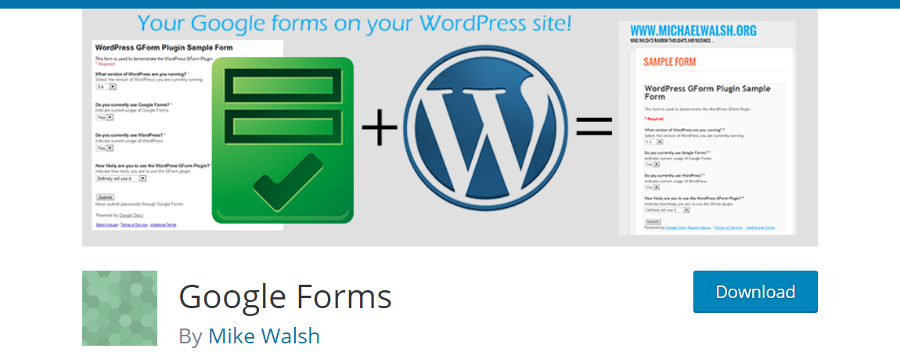 Plugin de formulaires Google