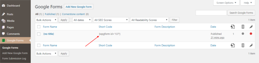 Trouver un shortcode