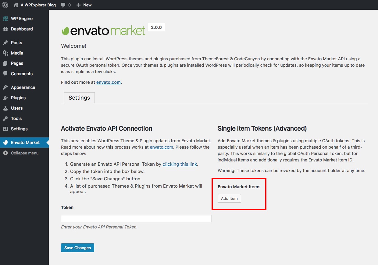 Autorisation de jeton Envato à usage unique
