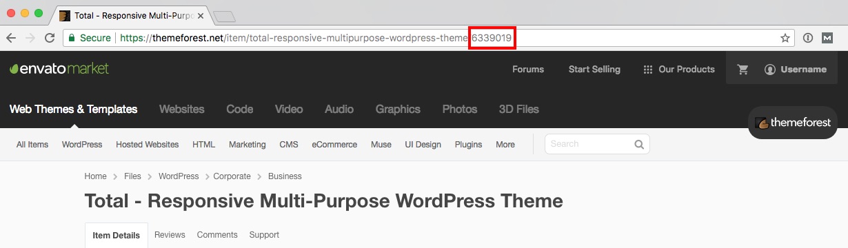 ID d'article client Envato