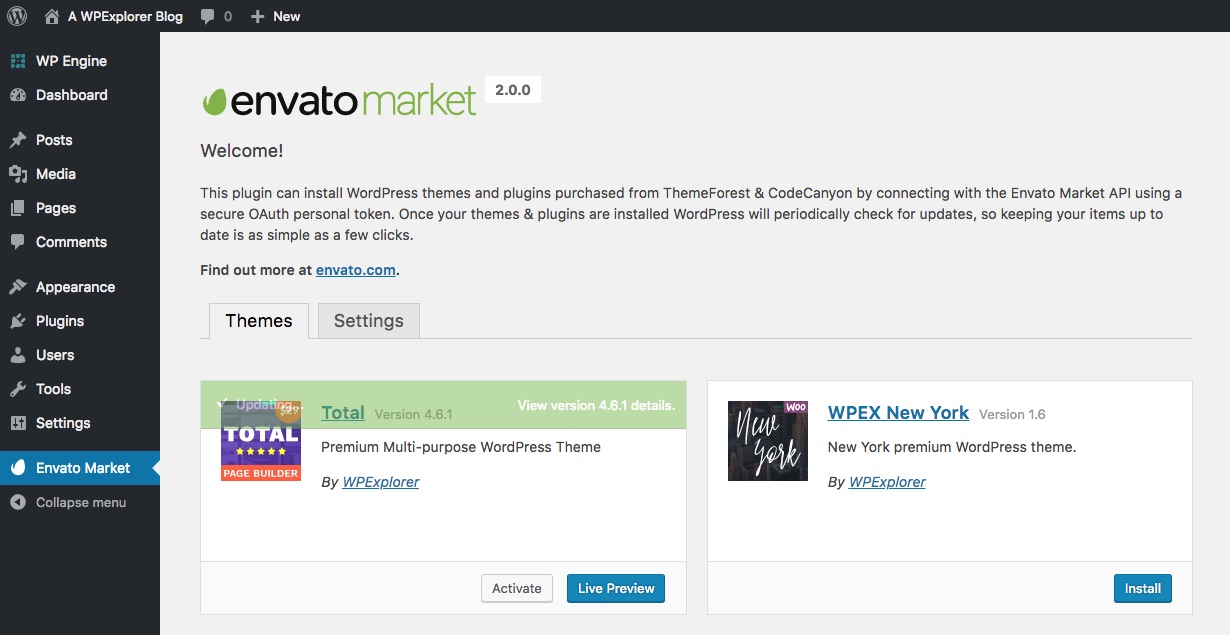 Objets Envato mis à jour