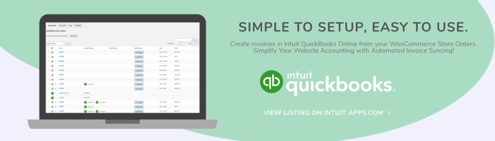 Synchronisation des factures WooCommerce pour Quickbooks par BizSwoop