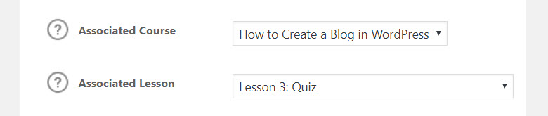 Paramètres du quiz