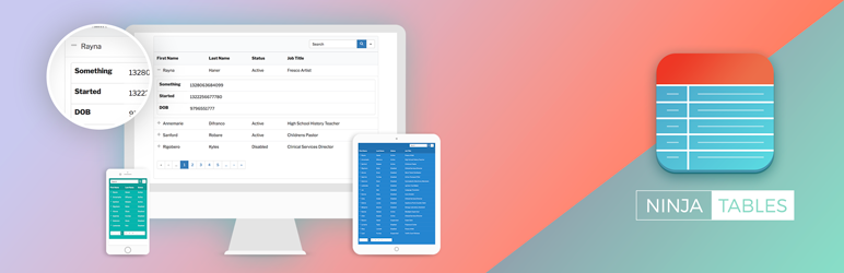 Ninja Tables Plugin de table réactif gratuit pour WordPress