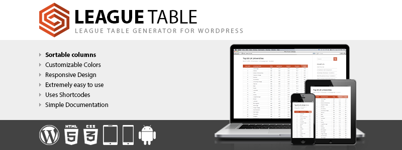 Plugin WordPress Premium de League Table