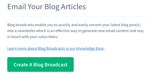 Créer une diffusion de blog avec AWeber