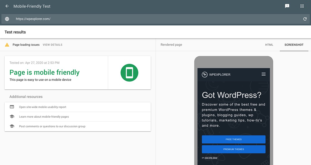 Test Google Mobile Friendly