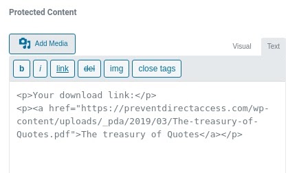 Lien protégé PPWP