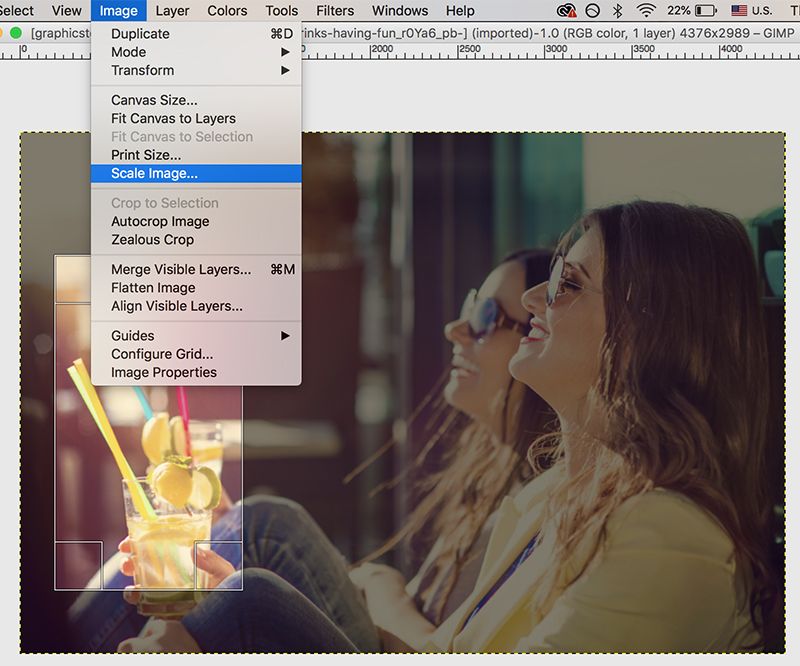 Redimensionner une image dans GIMP
