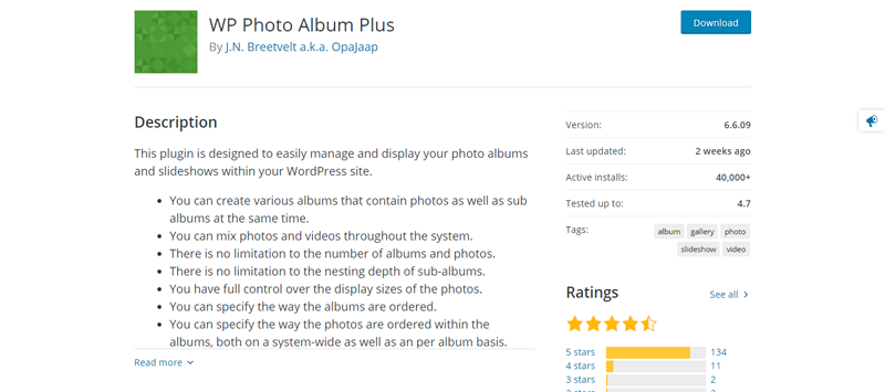 WP Photo Album Plus galeries wordpress
