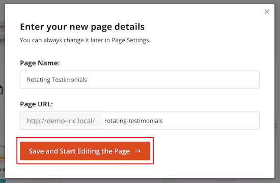 Nommer la page et commencer à l'éditer - Themelocal Nommer la page et commencer à l'éditer