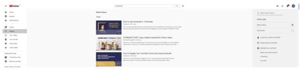 Commentaires sur l'historique des vidéos regardées sur YouTube