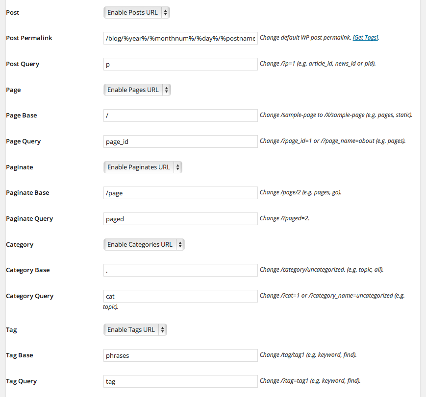 Masquer mes paramètres d'URL et de permaliens WP