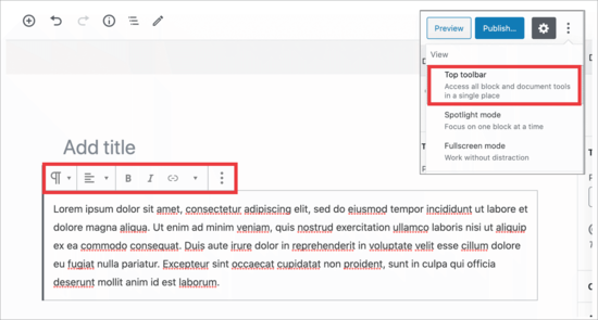 Barre d'outils de bloc d'origine - Themelocal Barre d'outils du bloc d'origine