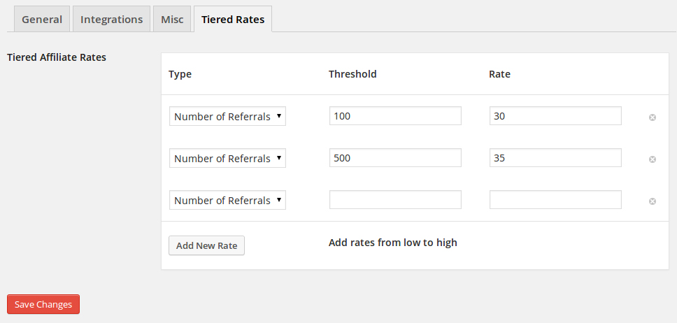 Taux d'affiliation à plusieurs niveaux WP