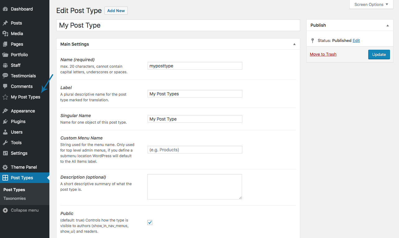 Post Types Unlimited Plugin - Créer de nouveaux types de publication