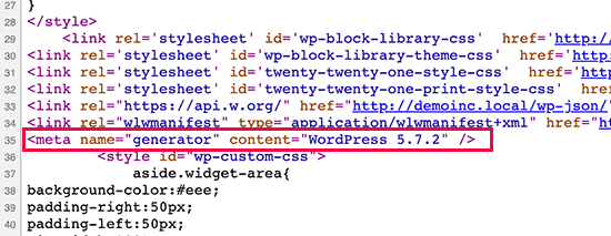 Version de WordPress affichée dans le code source par défaut - Themelocal Version de WordPress affichée dans le code source par défaut
