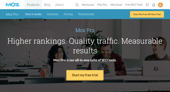 Page d'inscription de Moz Pro - Themelocal La page d'inscription de Moz Pro