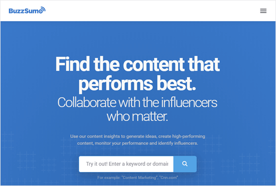 Site Web de Buzzsumo - Themelocal Le site de Buzzsumo