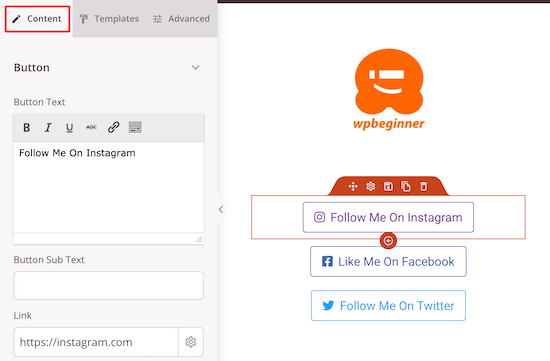 Modifier le lien texte du bouton - Themelocal Modifier le lien texte du bouton