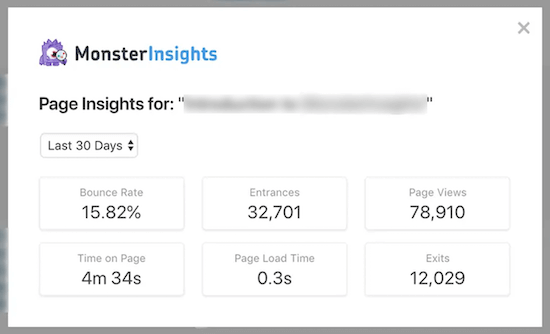 Exemples de données d'aperçu de page - Themelocal Données d'exemple d'insights de page