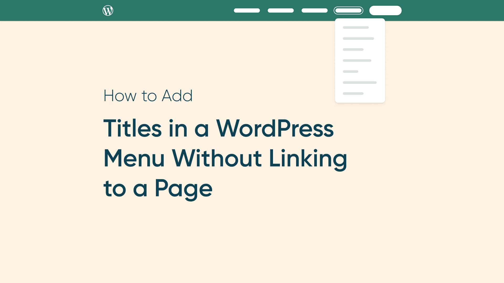1637596204 Comment ajouter des titres dans un menu WordPress sans lien