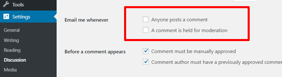 Désactiver les e-mails de notification de commentaires dans WordPress - Themelocal Désactiver les e-mails de notification de commentaires dans WordPress
