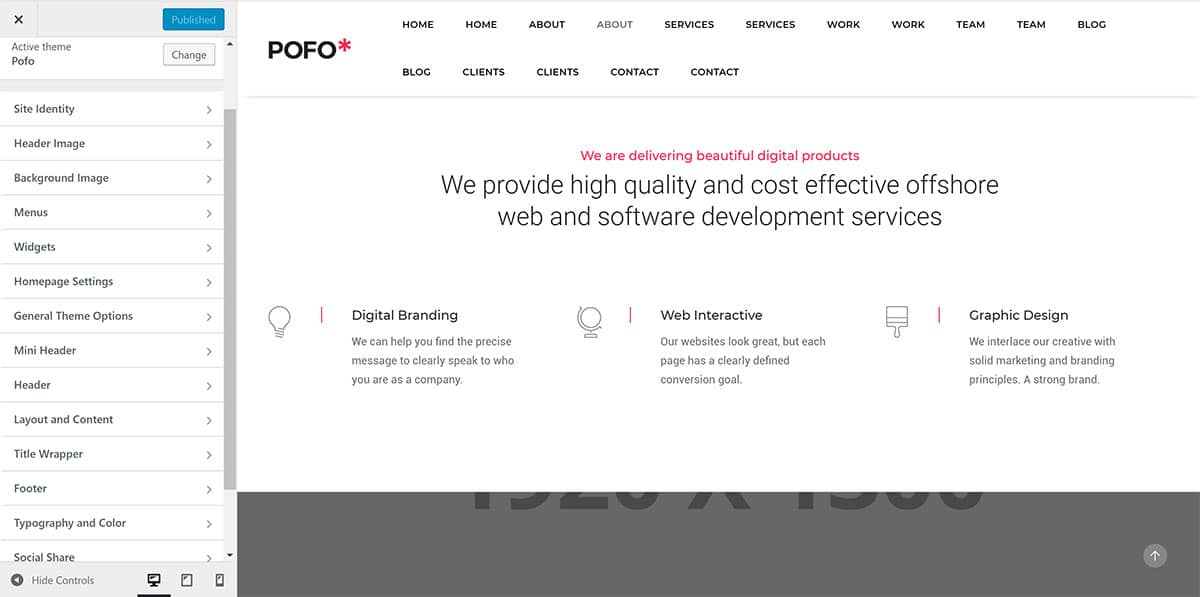 Personnalisateur de thème WordPress Pofo