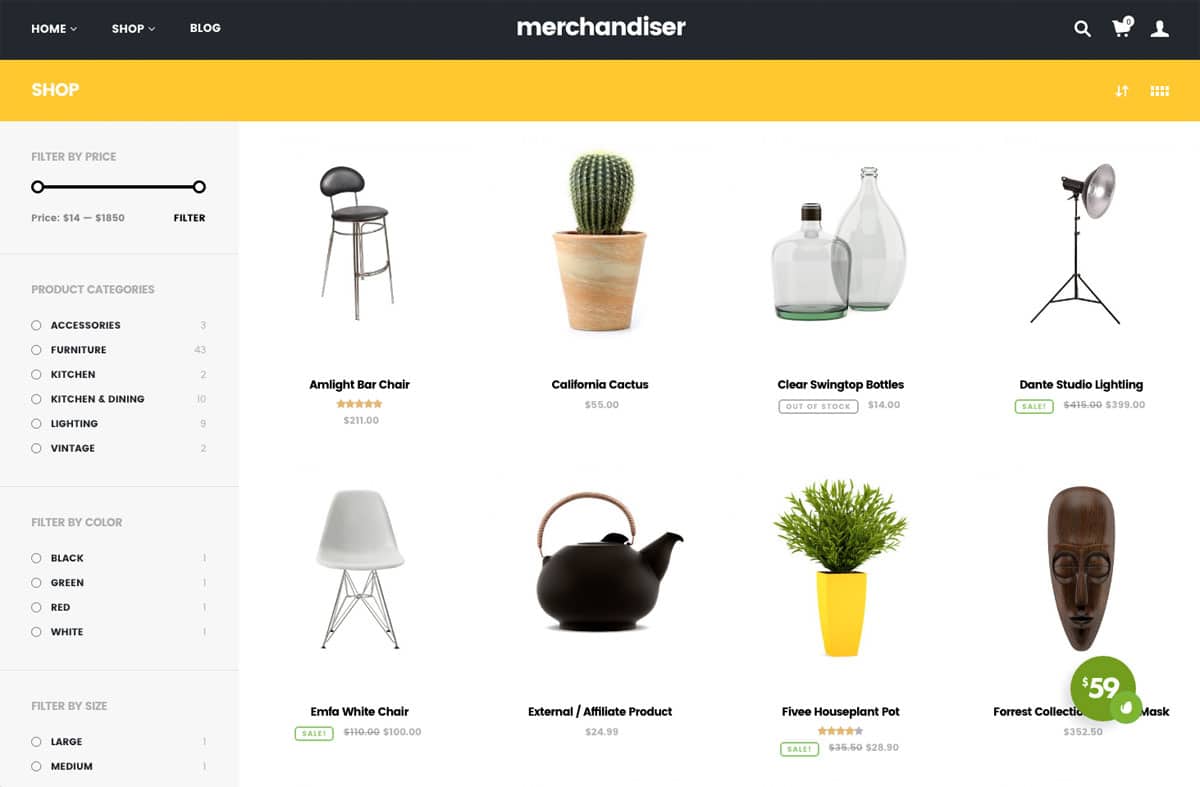 Liste des produits du marchandisage