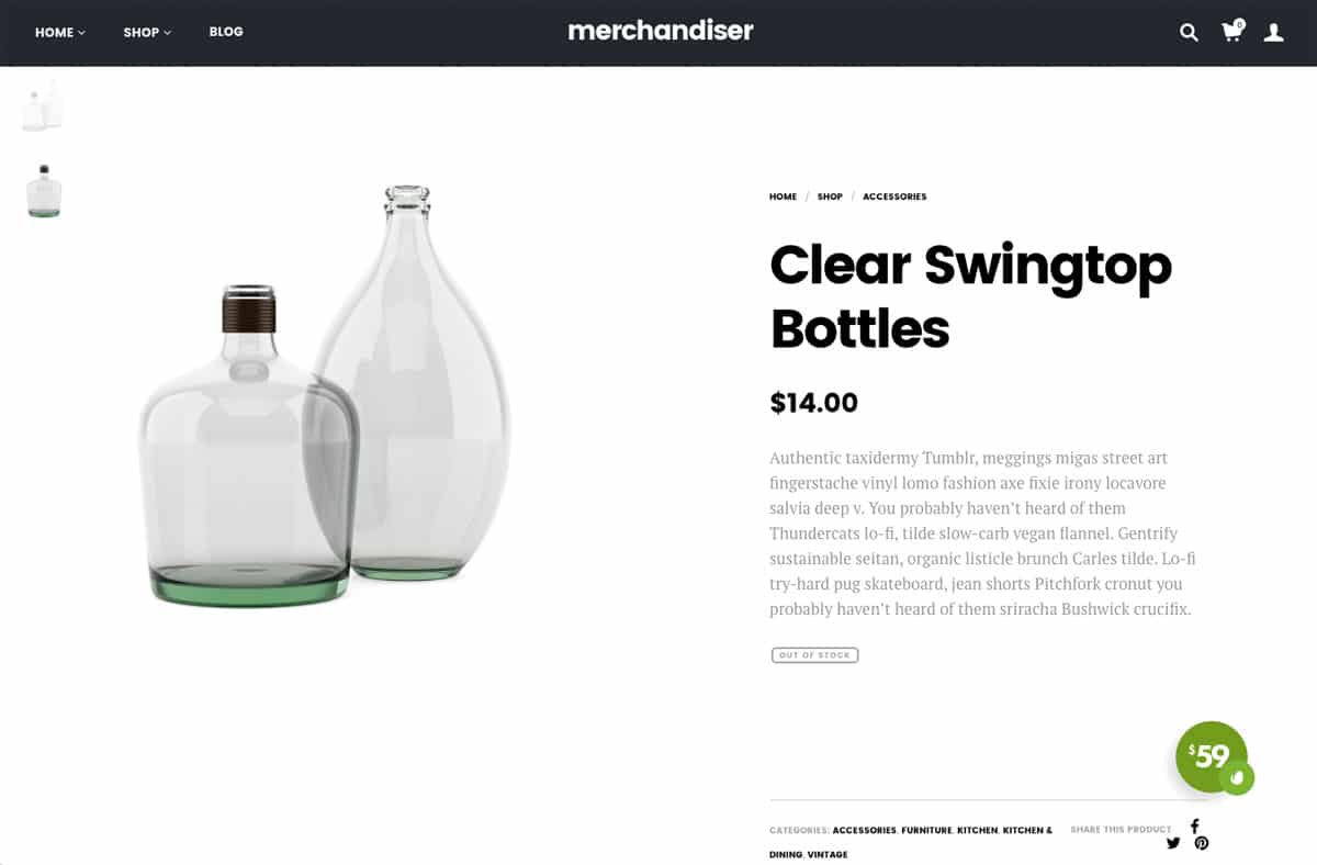 Informations sur le produit du marchandisage