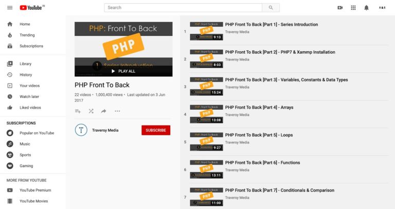 PHP d'avant en arrière