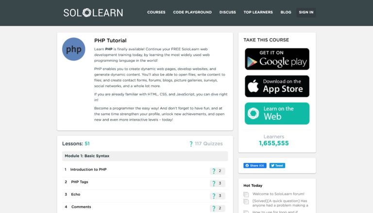 Tutoriel PHP SoloLearn
