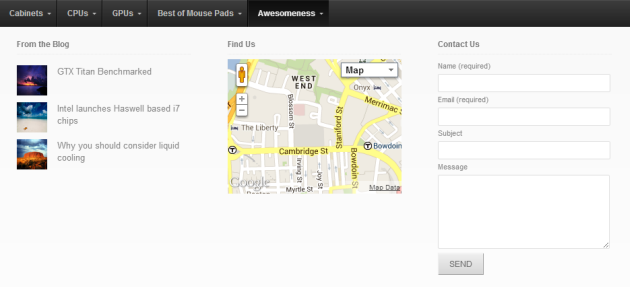 Widgets dans le menu